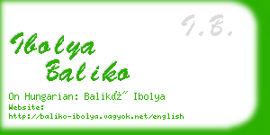 ibolya baliko business card